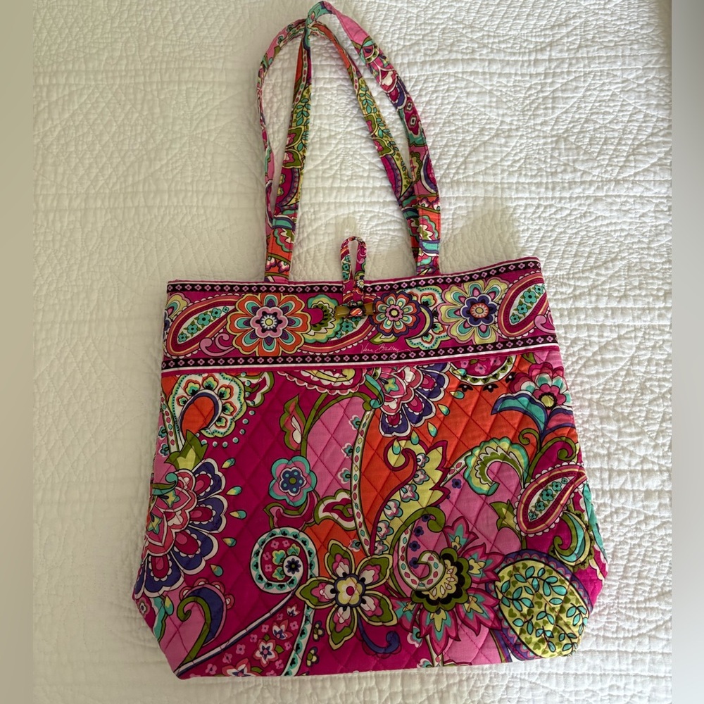 Vera Bradley Pink and Green Floral Tote